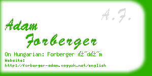 adam forberger business card